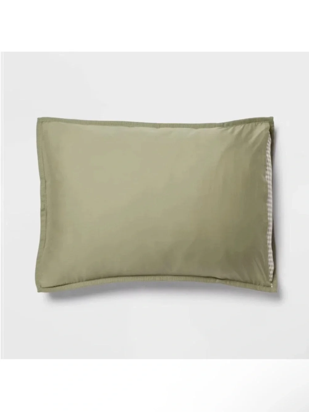 NWT Full/Queen Mini Gingham Comforter and Sham Set Moss Green - Threshold